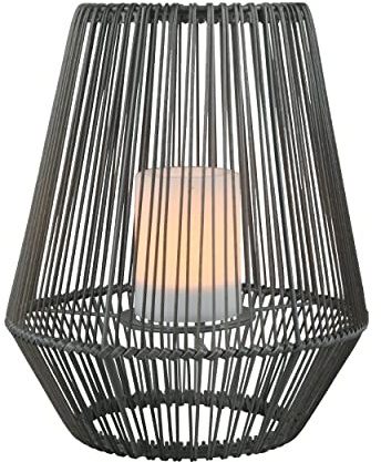 Reality Leuchten Solar LED Außentischleuchte Mineros R55256111, Kunststoff schwarz, LED mit Flammen Effekt, Dämmerungssensor, Höhe 30cm