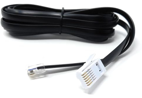 DRUT 3m BT 631A Plug to RJ12 6P6C Plug Lead, 6 Wire Telephone Line Cord, Broadband Modem Router Cable (10ft, Black)