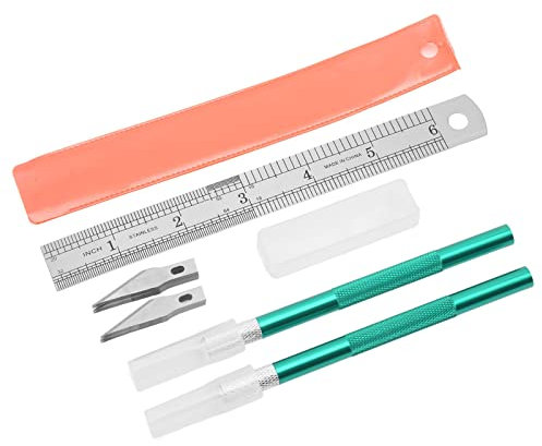 Cuchillo Exacto, Antideslizante, Cuchillo de Hobby de Control Preciso, Multipropósito, Fácil de Reemplazar para Manualidades para Cuenta Manual (Verde)