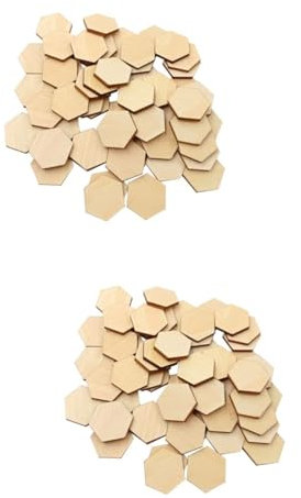 LALAFINA 200 Stk Wabenholzspäne Holzfarbene Ausschnitte Sechseckige Fliese Holzsechskantformen Holzsechskantausschnitte Rustikale Holzscheiben Stern Aus Metall Aushöhlen Hölzern Bienenwabe