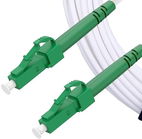 Elfcam® - 15m LC/APC zu LC/APC Glasfaserkabel Singlemode Simplex, OS2 9/125μm LSZH Optischer Kabel Weiß (15M)