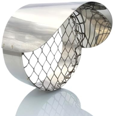 TYGERIX® Terminale Scarico Fumi con Griglia Antintrusione in Acciaio Inox Ø 100 mm | Evacuatore Fumi o Aspirazione Aria Caldaie Stufe Legna Pellet | Protezione Pioggia | Resistente al Calore | Il Top