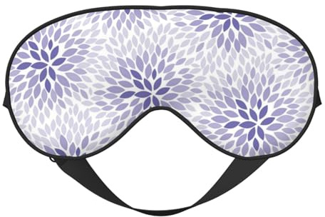 Masque de sommeil pour homme et femme – Masque de voyage doux avec fleurs de lilas abstraites, masque de sommeil occultant, boucle réglable pour homme et femme, bandeau amusant pour jeux de fête