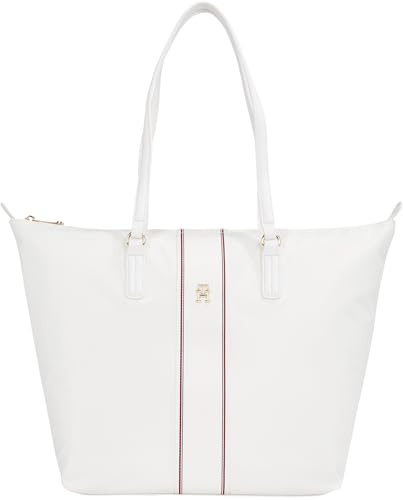 Tommy Hilfiger Damen Tote Bag Tasche Poppy mit Logo, Elfenbein (Ecru Corp), Einheitsgröße