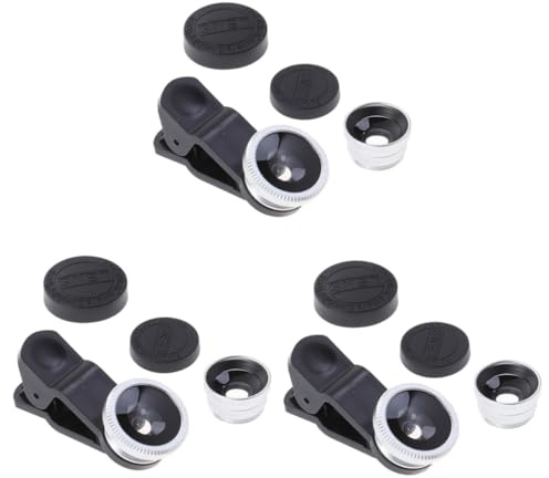 LABRIMP 3stücke Handy Kamera Objektivset Super Weitwinkel Fischaugen Und Makroobjektiv Clip Für Smartphones Silber Hochwertige Für x Kompatibel