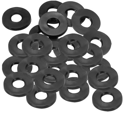 PATIKIL 24pz Rondelle Piatte in Gomma M6, Rondella Piatta 6mm ID x 14mm OD x 2,5mm Spessore Anello Tenuta Separatore Guarnizione per Tubo Rubinetto Tubo Acqua Bullone Fissaggio, Nero