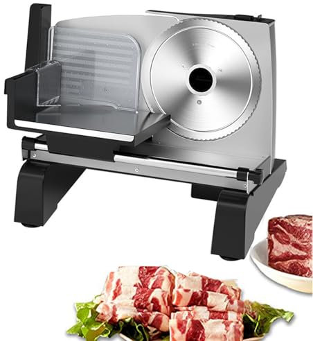 Cortadora de carne multifuncional de 200 W, ajuste de 0 a 18 mm, desmontable y lavable, interruptor de bloqueo seguro para niños