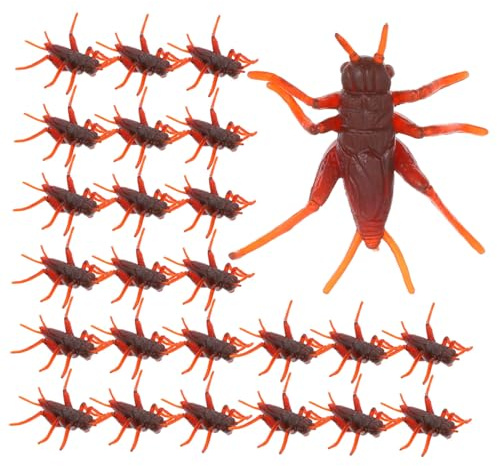 Generico 50 Pezzi Pesce D'aprile Finto Grillo Artificiale Giocattolo da Cricket Gioco di Scherzi di Cricket Serpente Finto Bug Grillo Giocattolo Gonfiabile Gadget Scherzosi Plastica Coffee