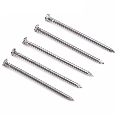 Polished Wood Nails - 10-200pcs Common Wire Round Flat Head Iron Nails in Various Lengths (10mm to 100mm)