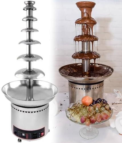 GESAIDES Fontaine à Chocolat électrique en Acier Inoxydable pour Fête d'anniversaire ou de Mariage,7tiers