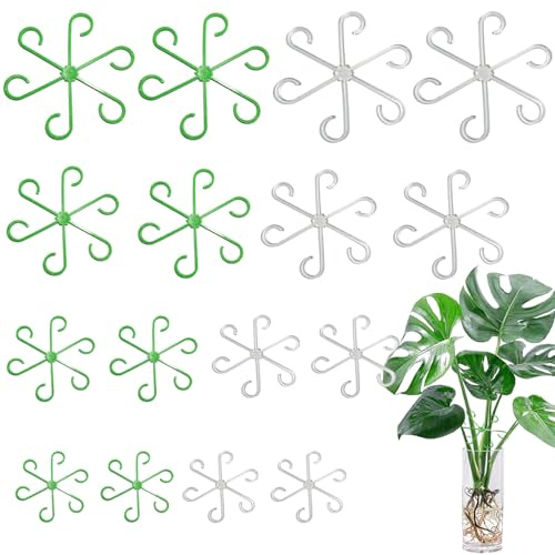 RXKFIGX 20 Pcs Plant Stem Support, Stem Holders for Plants, Climbing Houseplant Stem Supports, Plastic Climbing Plant Support Plant Trellis,Reusable Plastic Stakes Growth Accessories for Plant