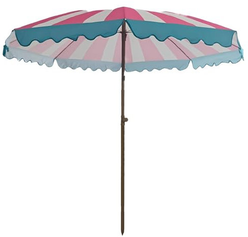 XUQQU Tragbarer Strandschirm Im Freien, Bunt Gestreifter Gartenschirm, Neigbarer Sonnenschirm, Marktschirm Mit Kippfunktion, Ohne Basis Für Pool, Restaurant, Café