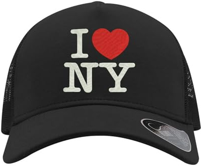 Lauthings I Love NY Baseball Cap New York City I Love USA Embroidered Dad Cap Trucker, Schwarz , Einheitsgröße