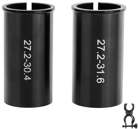 2 stück Schwarz Fahrrad sattelstütze Rohr Adapter, Aluminiumlegierung Sattelstützen Reduzierhülsen mit Halterungen, 27.2-30mm und 27.2-31.6mm fahrradsitz Ring seatpost Shim reduzierhülse für rennrad