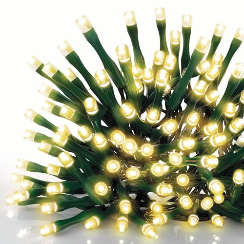 EMOS LED-Lichterkette warmweiß für Innen und Außen, 4m lange IP44 Weihnachtslichterkette mit 40 LEDs + 5m Zuleitung und Netzteil, 8 Modi und 6h Timer Funktion, für Party, Weihnachten, Deko