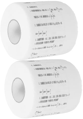 Hemobllo 2 Rouleaux Papier Toilette Imprimé Formules Mathématiques Lot de Décoratifs et Amusants Papier Hygiénique Original pour Salle de Bain Usage et Décoration