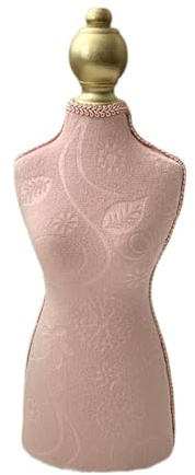 KiBcsLic Freestanding Jewelry Rack for Necklaces, Display Bust Mannequin for Dresser Or Retail Space, Pink