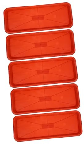 Gatuida Lot De 5 Plateaux Rectangulaires pour Plantes en Plastique Polypropylène, Bac D'égouttage Peu Profond Brique Rouge pour Jardinières, Récupérateur d'eau Jardin Intérieur Et Extérieur