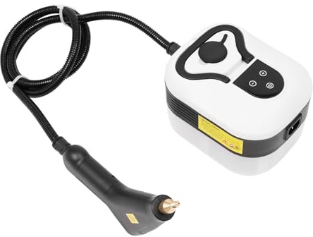 Limpiador de vapor de 1500 W, aspiradora de vapor con depósito de agua de 1,2 L, 212 ℉ de alta temperatura, 6 ajustes de flujo de aire de vapor ajustables, limpiador de vapor portátil, dispositivo de