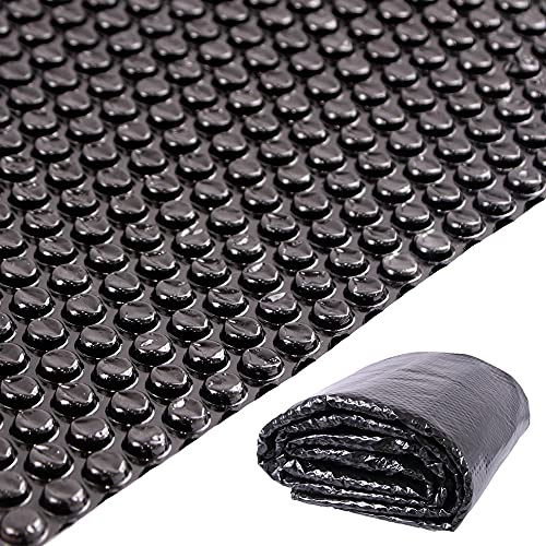Mucola Pool Solarfolie Rund Ø 457 cm Schwarz 200my – Poolabdeckung PVC mit Luftkammern und Ösen | spart bis zu 70% Heizkosten, reduziert Verdunstung, UV-beständig, zuschneidbar für Aufstellpool