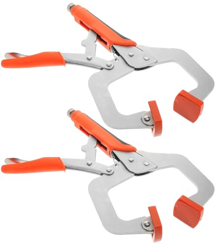 Angoily 2pcs 11-inch C-clamp Heavy Duty Woodworking Locking Pliers with Non-slip Grip and Protective Jaw Covers for Carpentry and Metalwork Home Improvement Tools