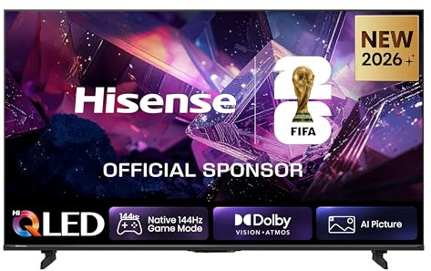 Hisense 50E7DS PRO Fernseher 50 Zoll, 4K UHD QLED, Smart TV, Hi-Concerto, 144Hz Game Mode, QLED Colour, Dolby Vision Atmos, Filmmaker, Audio, DTS Virtual, X, FreeSync Premium, 2026