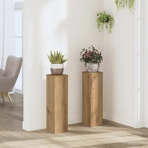 Lumanois Supporti per Piante 2 pz Rovere 17x17x60 cm in Multistrato,Casa e Giardino,Prato e Giardino,Giardinaggio,Supporti per Piante,9.45kg-852941