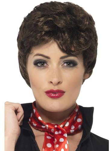 Smiffys Peluca de Rizzo de Grease, Marrón, Corta Halloween