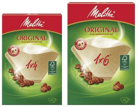 Melitta Kaffeefiltertüten, 40 Stück Naturbraun 1 x 6 (8 Packs)