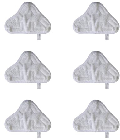 Malayas - 6 Stück Dreieckige Einlage von für Dampfreiniger, Mikrofaser, waschbaren Mikrofasertuchpads,waschbare Ersatzeinlage,Ersatzpads für Dampfreiniger mit dreieckigem