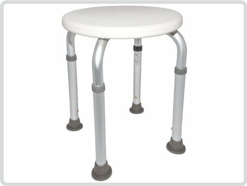 Duschhocker höhenverstellbar rund, Farbe:weiß - Badehocker, Hocker, Duschstuhl, Duschsitz, Duschschemel