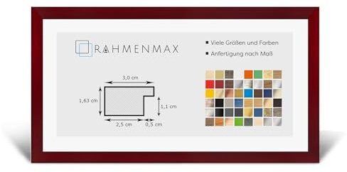 RahmenMax® Morena - Cornice portafoto in legno, 35 x 83 cm, da appendere/cornice, su misura, in MDF, con vetro acrilico antiriflesso da 1 mm, cornice puzzle