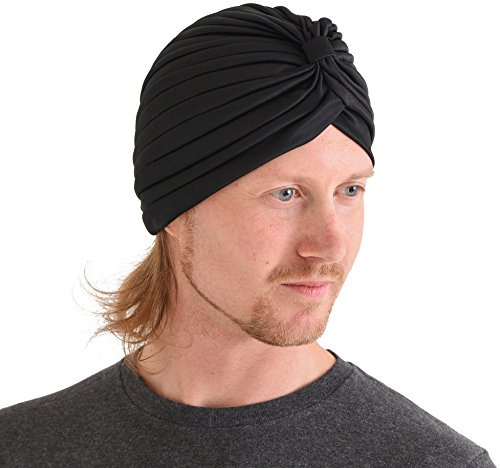 CHARM Turban Damen Herren Twist Falten Mütze Wahrsagerin | Indisch Kostüm Accessoires, Kopfschmuck Hut, Vintage Kopfbedeckung, 20er Jahre Stil, Frauen Kopftuch