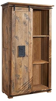 MASSIVMOEBEL24.DE Schrank Mango Natur lackiert Railway #115 | 100x50x190 cm (BxTxH) 72 kg Industrial montiert vollmassiv