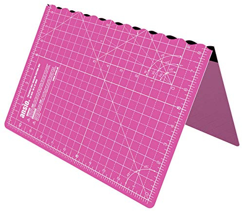 ANSIO Craft Cutting mat A3 Self Healing Foldable Cutting Mat - Quilting, Sewing, Scrapbooking, Fabric & Papercraft - Imperial 17 Inch x 11 Inch - Pink