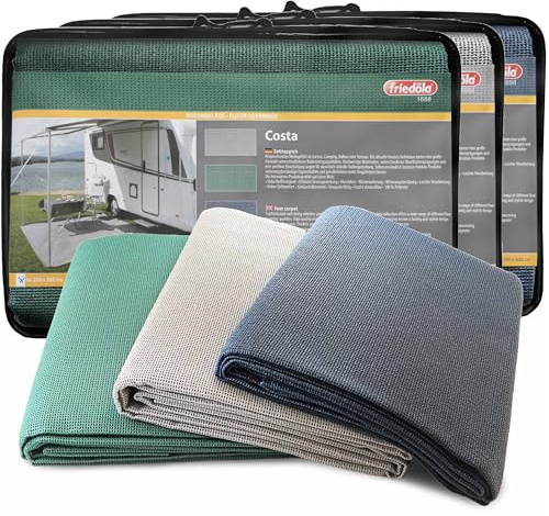 Primaflor Vorzeltteppich AEROTEX, Plus, Costa | Outdoor-Teppich und Balkonteppich für Camping, Terrasse und Garten | 3 mm | reißfest, drainierend | inkl. Tragetasche