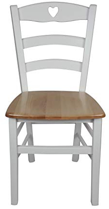 Sedam Srl Sedia Cuore, in Legno Massello, Vari Colori e Sedute disponibili, Alta Qualità (Laccata Bianco, Massello Naturale) ORDINE MINIMO 2 SEDIE