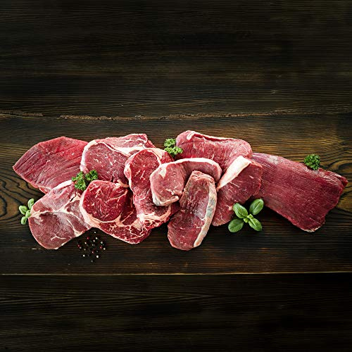 WURSTBARON® Grill Paket Deluxe für 10 Personen, inkl. Rib-Eye, Flanksteak und Roastbeef, frische Steaks aus deutscher Herkunft, Grillpaket in Premium-Qualität, 3,6 kg