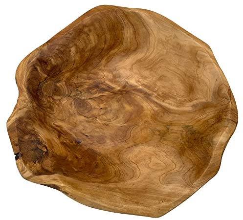 JFFLYIT Creative Wood Bowl - Root Carved Handmade Natural Real Wood Candy Serving Bowl 10-12