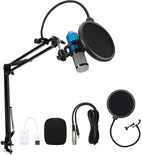 Goshyda Microphone, Micro USB Capacitif Noir à Réduction de Bruit avec Mode de Détection Cardioïde, Tête de Son HiFi, pour L'enregistrement de la Diffusion en Direct