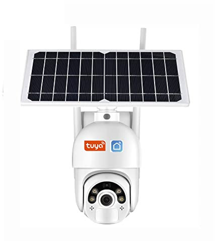 TUYA Solar Security Caméra 4G SIM CARTE/WIFI Dôme Extérieure PIR Détection De Mouvement Humain 1080P PTZ PTZ CCTV Surveillance De La Batterie Avec Audio À 2 Voies, Détection De Mouvement,Wifi