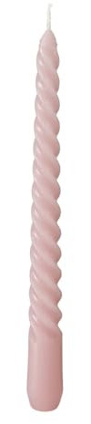 Spiralkerzen Rosa – 6er Set – Höhe 20 cm, Ø 2 cm – ca. 4 Std. Brenndauer – Gedrehte Stabkerzen – Romantische Kerzen für Hochzeit, Geburtstag, Taufe & Tischdeko