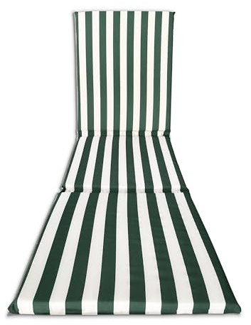 Coj’n Acolchado para Tumbona, Fabricado en 100% Algod—n, 190 x 60 x 4,5 cm (Verde)