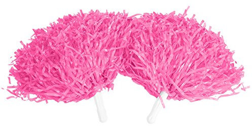 Wakects 2 Stück Multicolor Cheerleading Pom Poms Cheer Pompoms Cheerleader Flower Balls Cheerleading Party Kostüm Sportzubehör(Rosa)