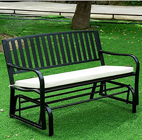JOZZY Outdoor Garden Bench,Patio Bench Park Bench Outdoor Conversation Couch Outdoor Metal Double Schaukelstuhl Outdoor Balkon Bank Garten Schaukel Sitz mit Rückenlehne und Armlehnen