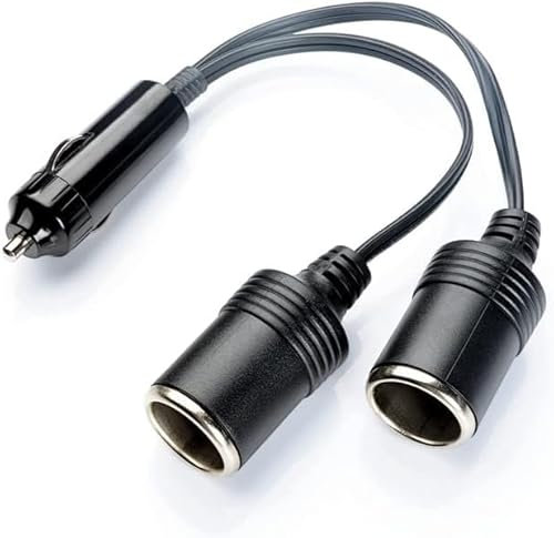 Xingdianfu Cable de extensión para encendedor de cigarrillos de coche de doble cabezal de 12V/24V，Adaptador de enchufe para encendedor de cigarrillos macho a hembra, Toma de Mechero para Coche