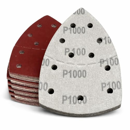Prio-sliptriangel, 105 x 152 – trekantig slipmaskin och multislipset | 240–1 000 korn | 20 x ark | 100 stycken | fint slippapper