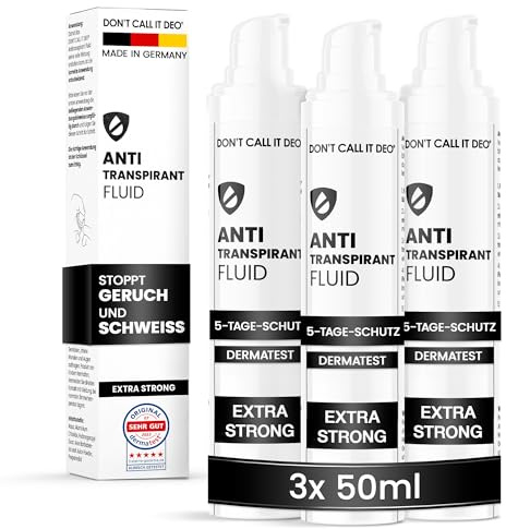 DON'T CALL IT DEO Antitranspirant Fluid 50 ml gegen starkes Schwitzen unter den Achseln – 5-Tage-Schutz gegen Schweiß und Geruch – für Damen und Herren – 3er Pack