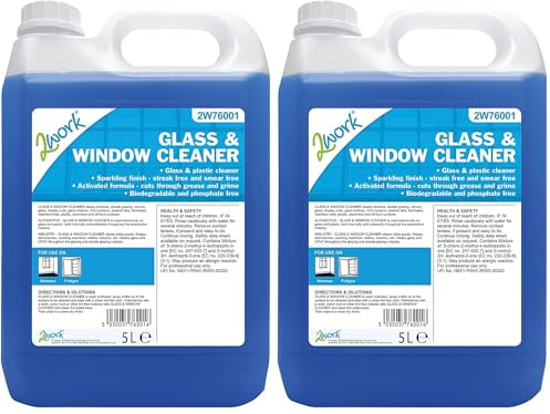 2Work Glass and Window Cleaner 5 Litre Bottle 2W76001 (Pack of 2)