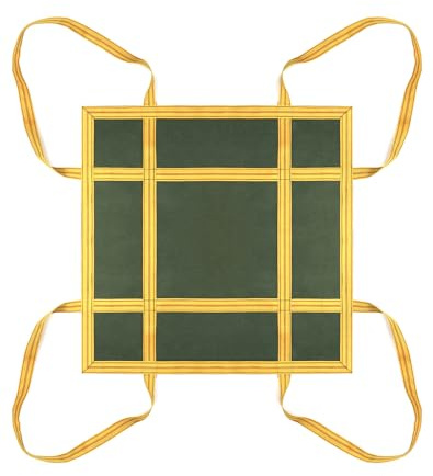 QWORK Heavy-Duty Canvas Cargo Lifting Pad Net - 3.28ft x 3.28ft Reinforced Handle Lifting Net for Construction, Logistics, and Transport, 2645lbs Load Capacity, Non-Slip Material